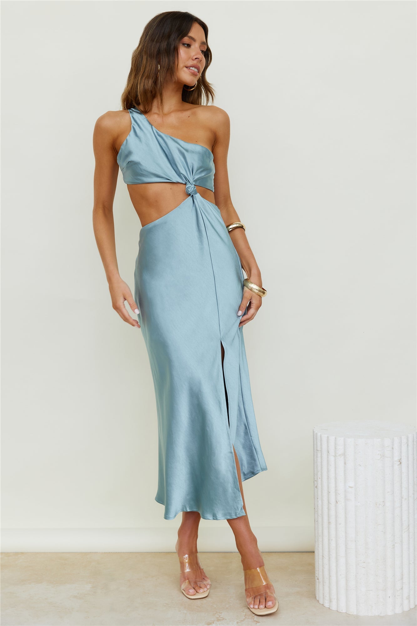 Evening Stars Midi Dress Light Blue