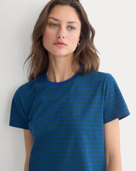 The Box-Cut Tee In Essential Cotton | Navy Peony/Dark Sea | No Pocket
