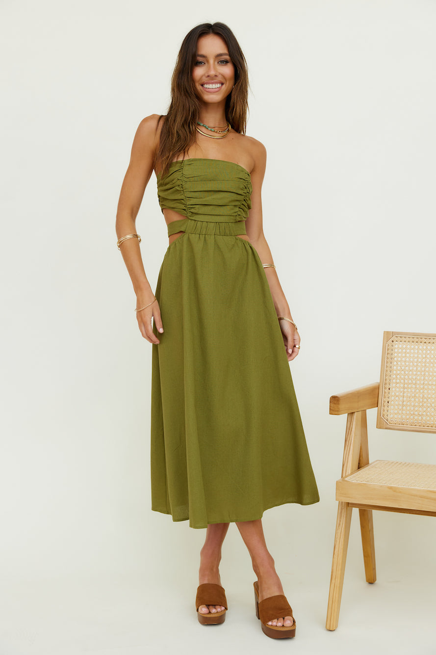 Left Of Field Maxi Dress Olive