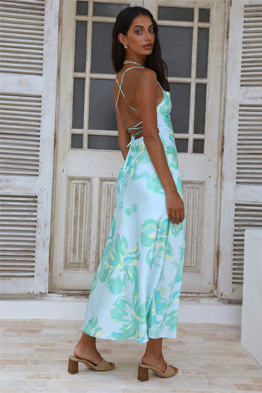 Paradise Dream Maxi Dress Blue Green