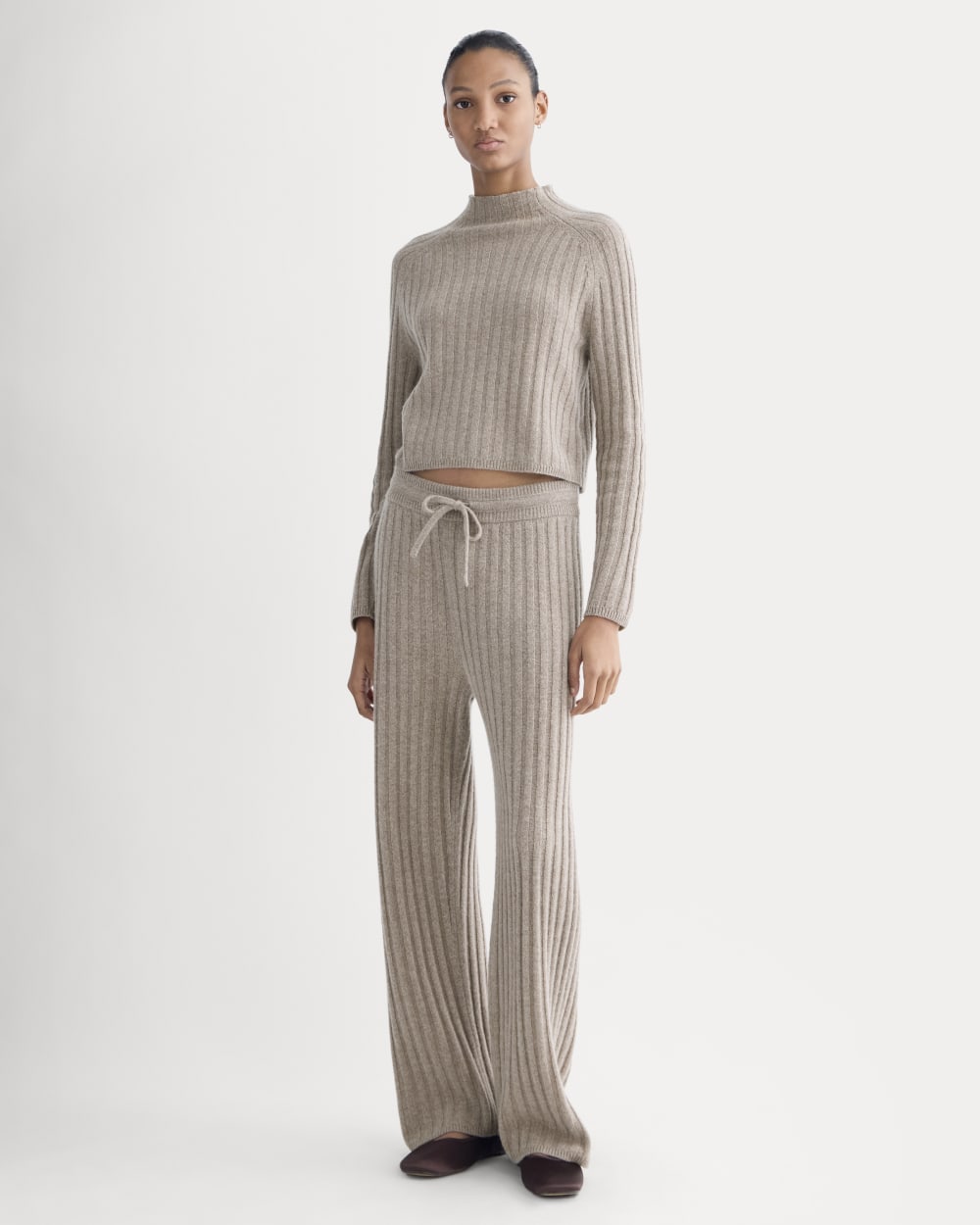 Straight-Leg Pant In Wool Cashmere | Oatmeal