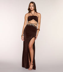 Jailene Cutout Coin Charm Formal Dress