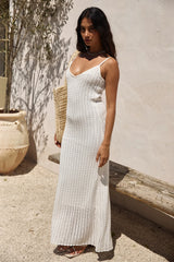 Soft Sand Knit Maxi Dress White