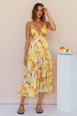 Through The Gardens Maxi Dress Yellow