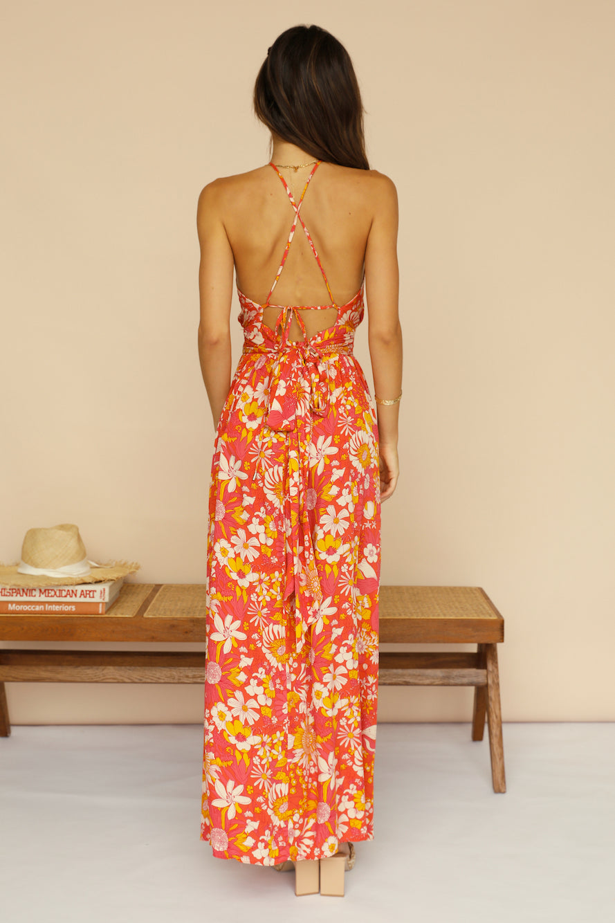 Sunset Shadows Maxi Dress Orange