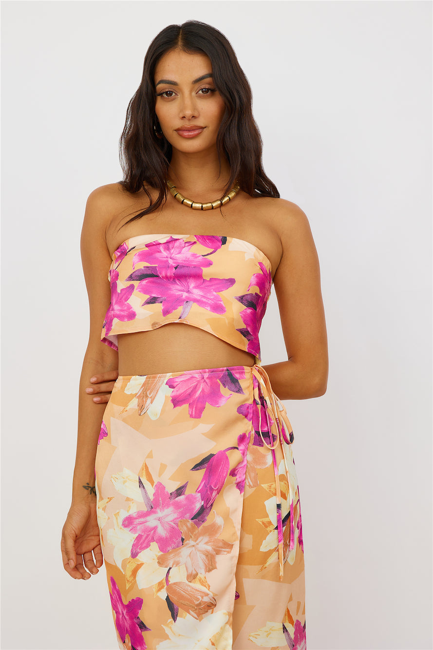 Sun On My Shoulder Crop Top Floral