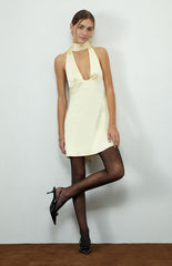 Beverly and Beck Vera Satin Halter Mini Dress