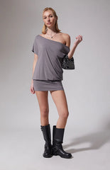 Third Charm Lexi Short Sleeve Off-The-Shoulder Mini Dress