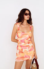 MINKPINK Solana Floral Mesh Mini Dress