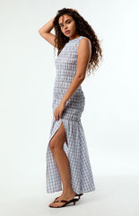 Daisy Street Plaid Lagoon Maxi Dress