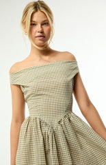 Daisy Street Crime Gingham Midi Dress
