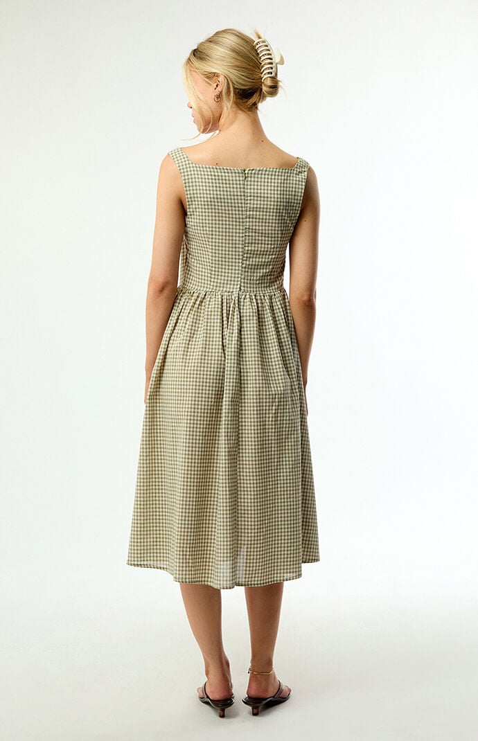 Daisy Street Crime Gingham Midi Dress