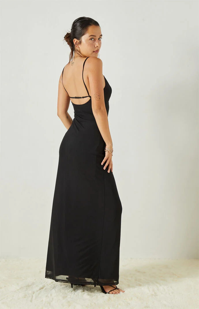 Beverly and Beck Elena Mesh Maxi Dress