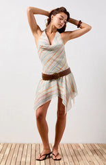 Your Favorite Monet Striped Cowl Neck Mini Dress