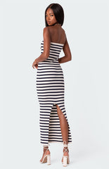 Edikted Knit Back Slitted Maxi Dress