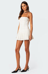Edikted Perri Pleated Corset Mini Dress