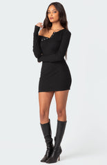 Edikted Soleste Ribbed Mini Dress