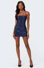 Edikted Kiara Strappy Sequin Mini Dress