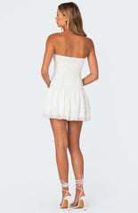 Edikted Mesh & Chiffon Corset Mini Dress