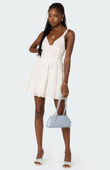 Edikted Bennett Eyelet Corset Mini Dress