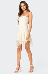 Edikted Sandia Asymmetric Lace Mini Dress