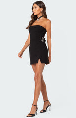 Edikted Side Belt Lace Up Mini Dress