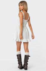 Edikted Eyelet Frill Mini Dress