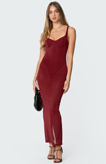 Edikted Mesh Built In Bodysuit Maxi Dress