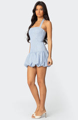 Edikted Floral Embroidered Chiffon Backless Mini Dress