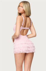 Edikted Lacey Ruffled Romper