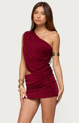 Edikted Fiora One Shoulder Cutout Mini Dress