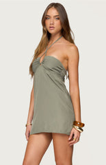 Edikted Anetta Keyhole Halter Mini Dress