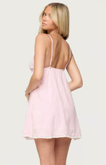 Edikted Danira Pinstripe Babydoll Mini Dress