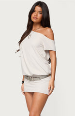 Edikted Dorie Off Shoulder Cut Out Mini Dress