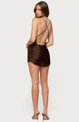 Edikted Soyana Fringed Backless Mini Dress