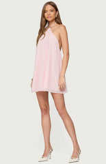 Edikted Emeline Backless Halter Mini Dress