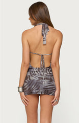 Edikted Malisha Iridescent Printed Mini Dress