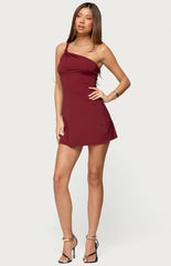 Edikted Saffey Knotted One Shoulder Mini Dress