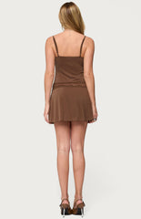 Edikted Zurie Lacey Drop Waist Mini Dress