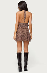 Edikted Ribbed Bubble Skirt Mini Dress
