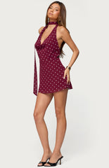 Edikted Bryna Ribbed Bow Mini Dress