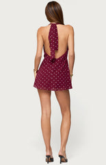 Edikted Bryna Ribbed Bow Mini Dress