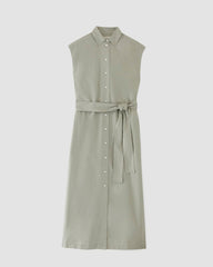 The Supima® Cotton Short-Sleeve Shirt Dress | Sage Green