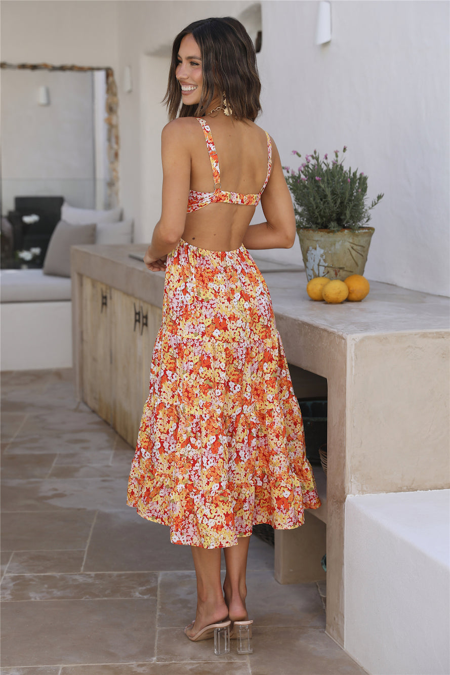 Idyllic Travels Maxi Dress Orange