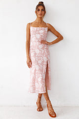 Saved For Later Midi Dress Pink