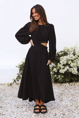 Up All Night Maxi Dress Black