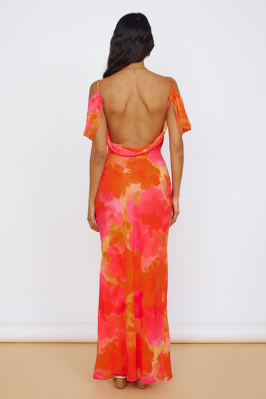 RUNAWAY THE LABEL Oralie Maxi Dress Orange