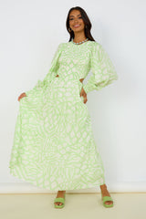 GIRL AND THE SUN Paloa Maxi Dress Lime Green