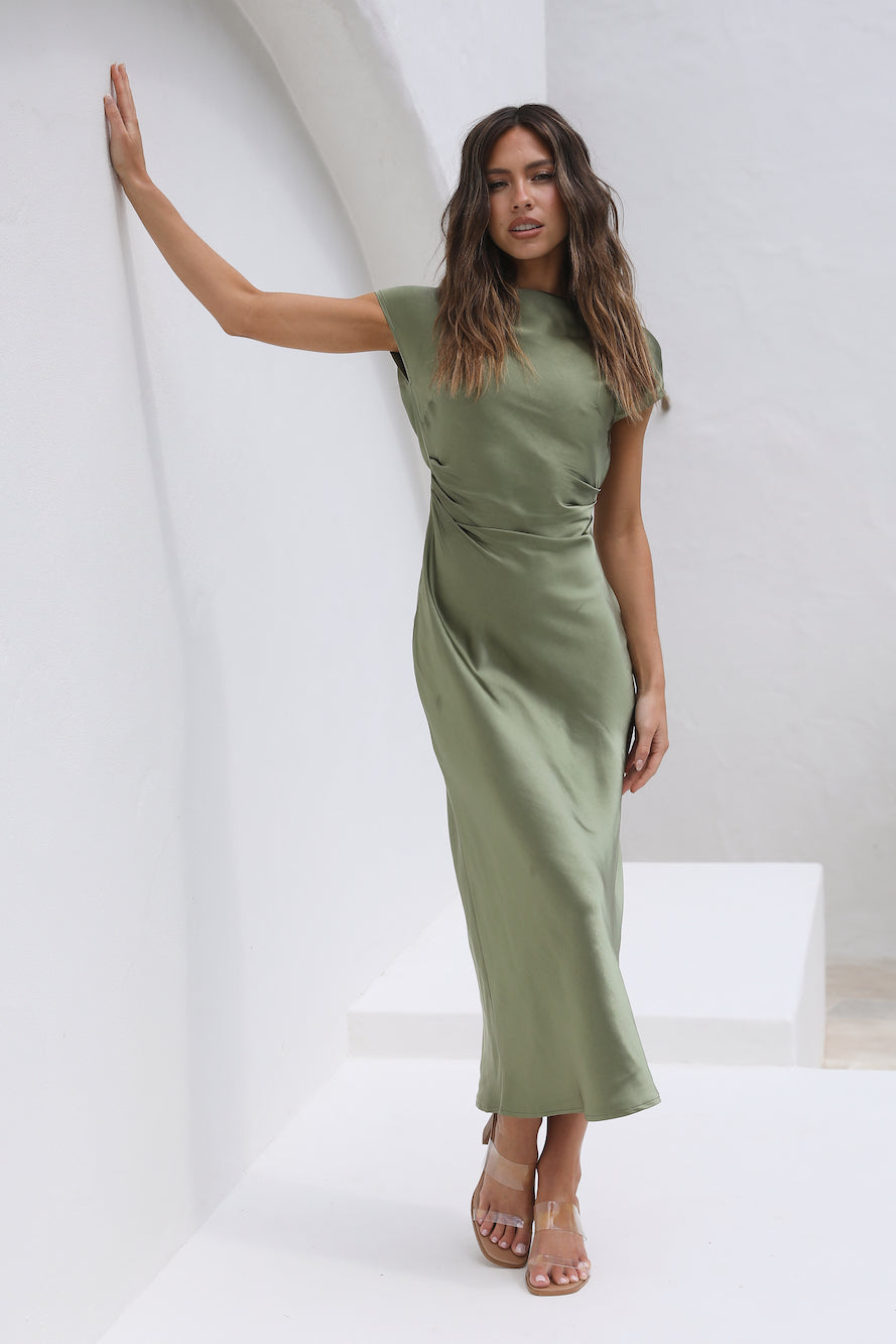 Siren Melody Midi Dress Olive