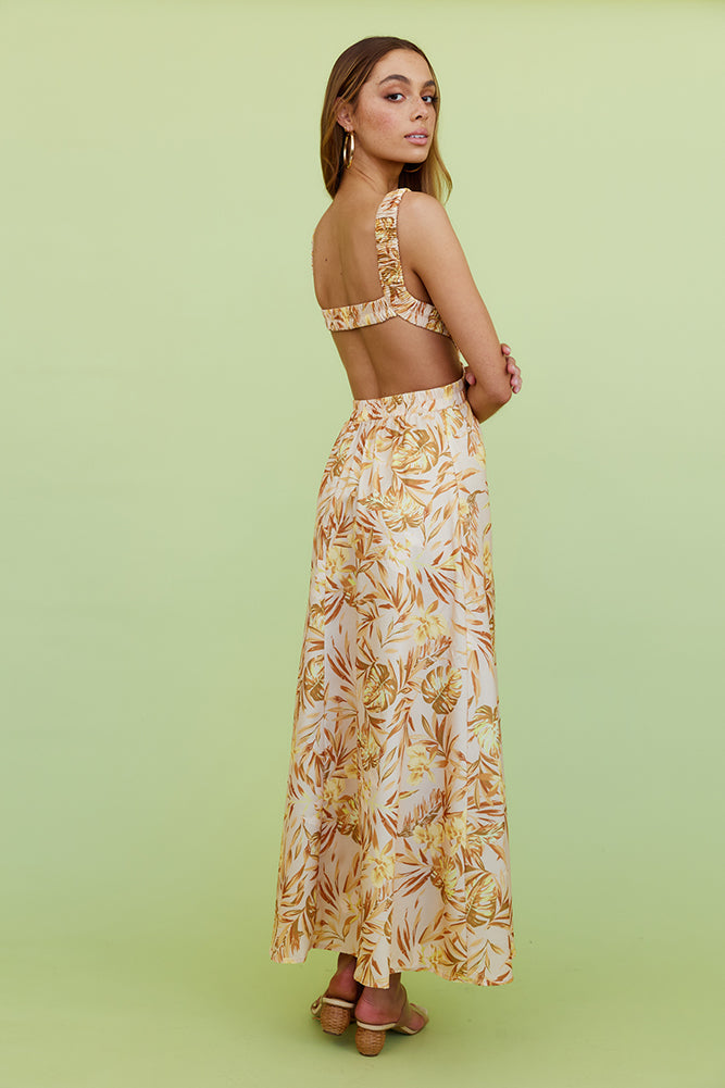 Walking On The Moon Maxi Dress Yellow